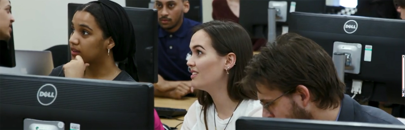 Students at a legal tech and access to justice lecture